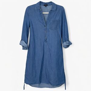 THE LIMITED CASUAL CLASSIC EVERYDAY EASY CHAMBRAY ROLL TAB DRESS SIZE MEDIUM